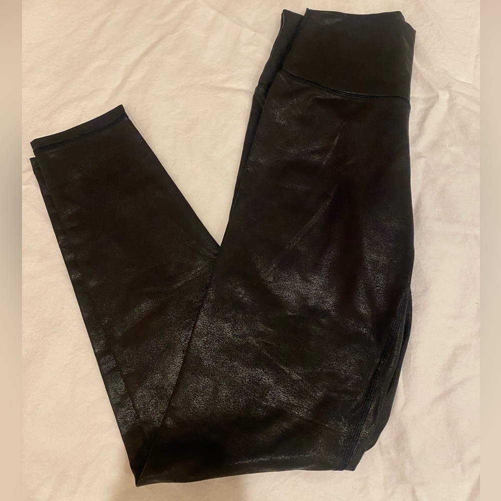 Black Foiled High Waisted Leggings